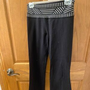 Lululemon Black Flare Pants with Striped Waistband